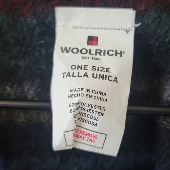 Woolrich Cozy Blanket Wrap Bristol Tartan Plaid One Size Red Green Black - Picture 4 of 4